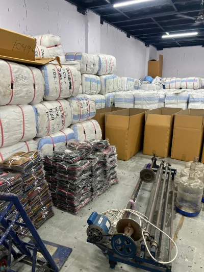 Marked bales (case no., pieces, yards) ready for dispatch