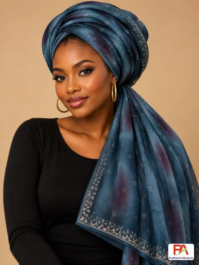 Ombré Stone Work Dupatta / Headwrap Scarf – 5 Colours (D.No 38)