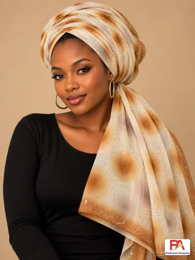 Amber Bloom Stone Scatter Dupatta / Headwrap Scarf – 5 Colours (D.No 44)